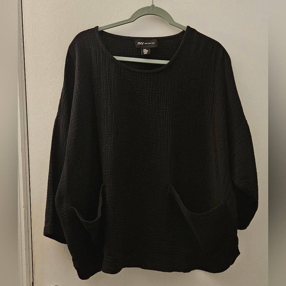 Jones New York Black Crew Neck Top